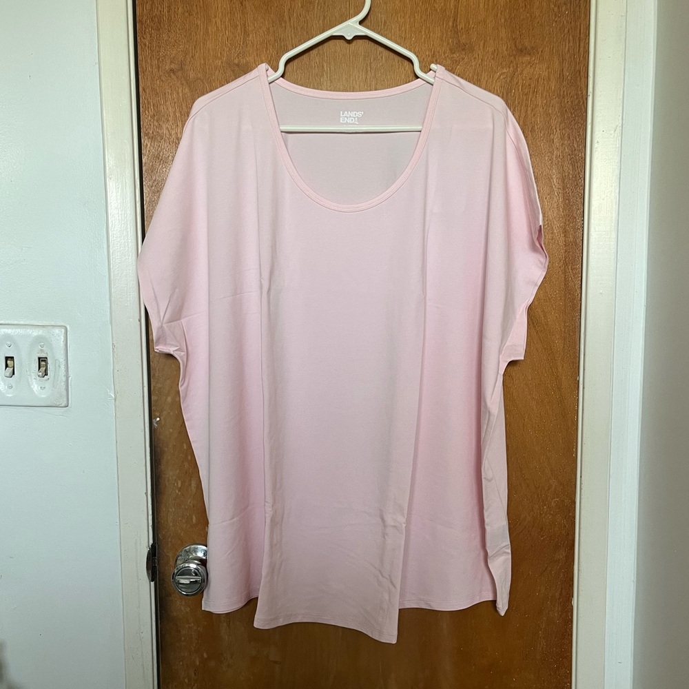 Brand new Land’s End light pink cap sleeve tee top 3X NWT